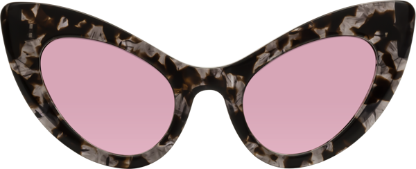 Translucent Gray Tortoise Thick Retro-vintage Cat-eye Tinted Sunglasses 