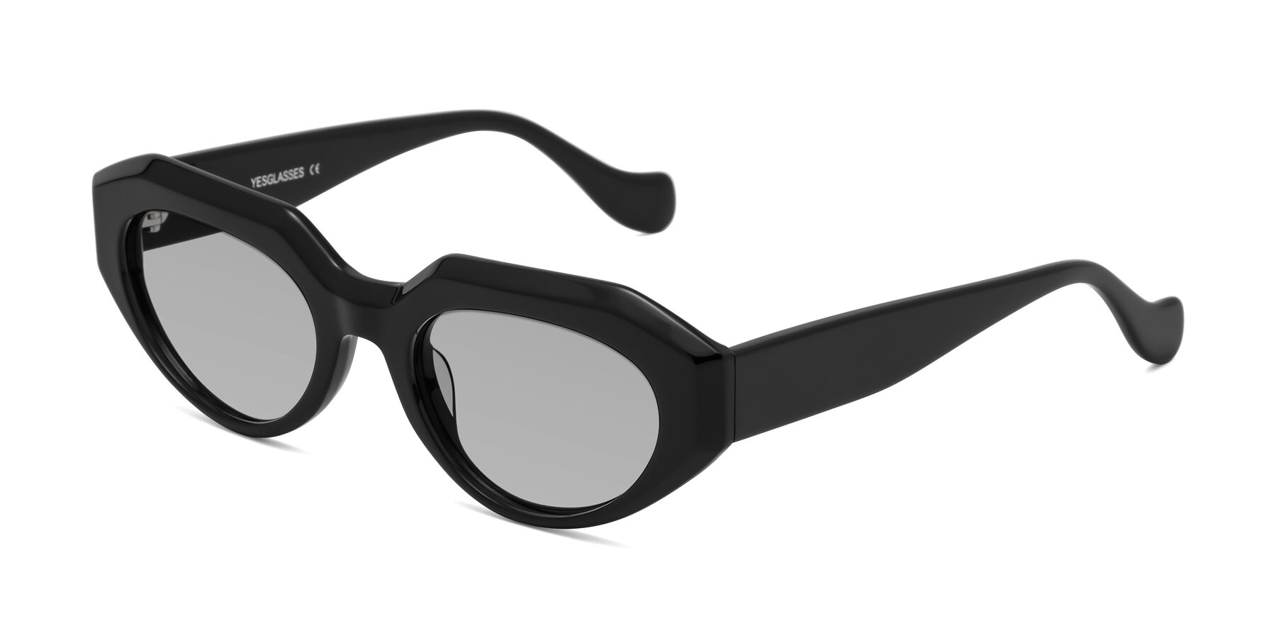 Angle of Vantis in Black with Light Gray Tinted Lenses