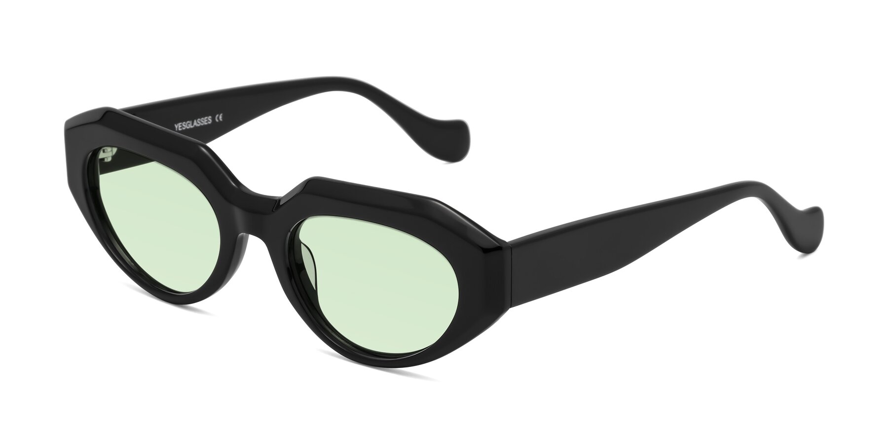 Angle of Vantis in Black with Light Green Tinted Lenses