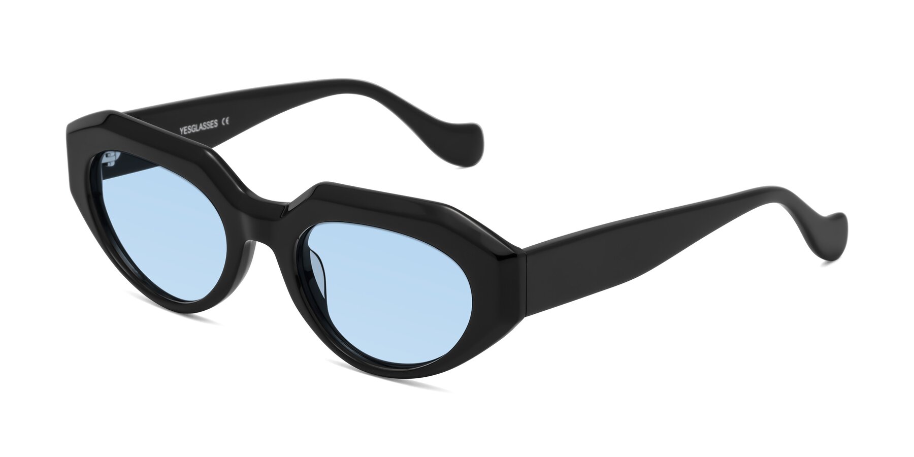 Angle of Vantis in Black with Light Blue Tinted Lenses