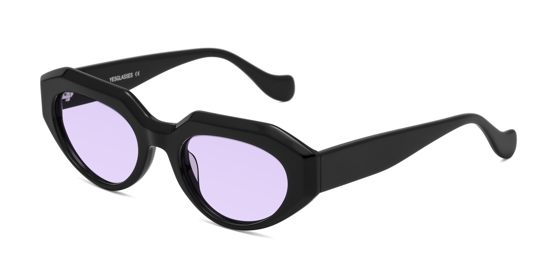 Angle of Vantis in Black with Light Purple Tinted Lenses