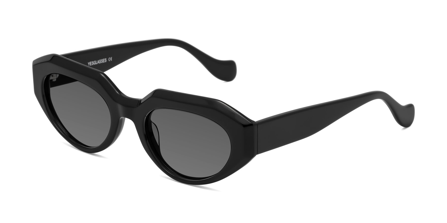 Angle of Vantis in Black with Medium Gray Tinted Lenses