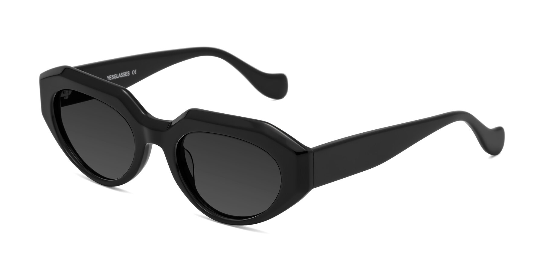 Angle of Vantis in Black with Gray Tinted Lenses