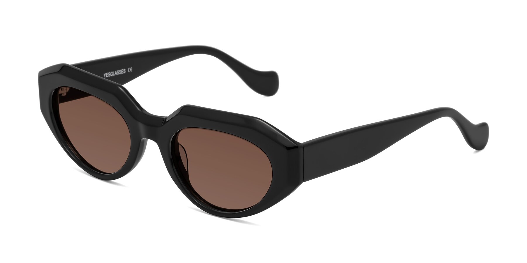 Angle of Vantis in Black with Brown Tinted Lenses