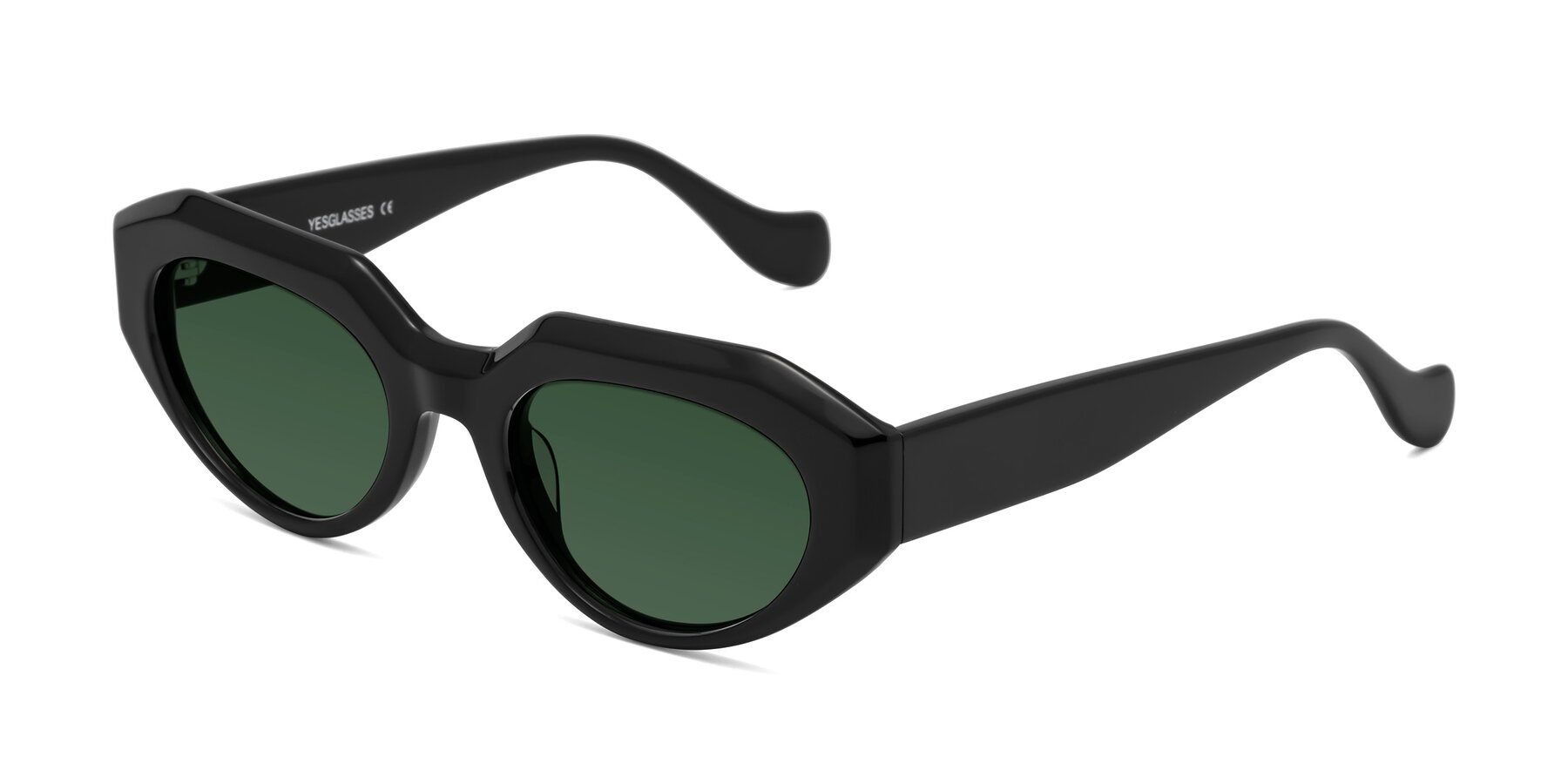 Angle of Vantis in Black with Green Tinted Lenses