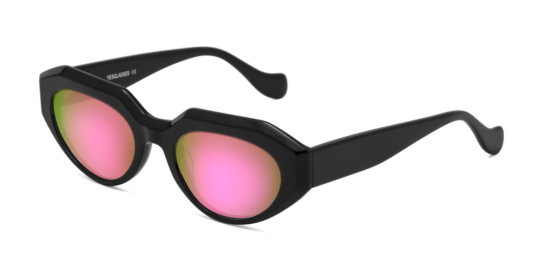 Angle of Vantis in Black with Pink Mirrored Lenses