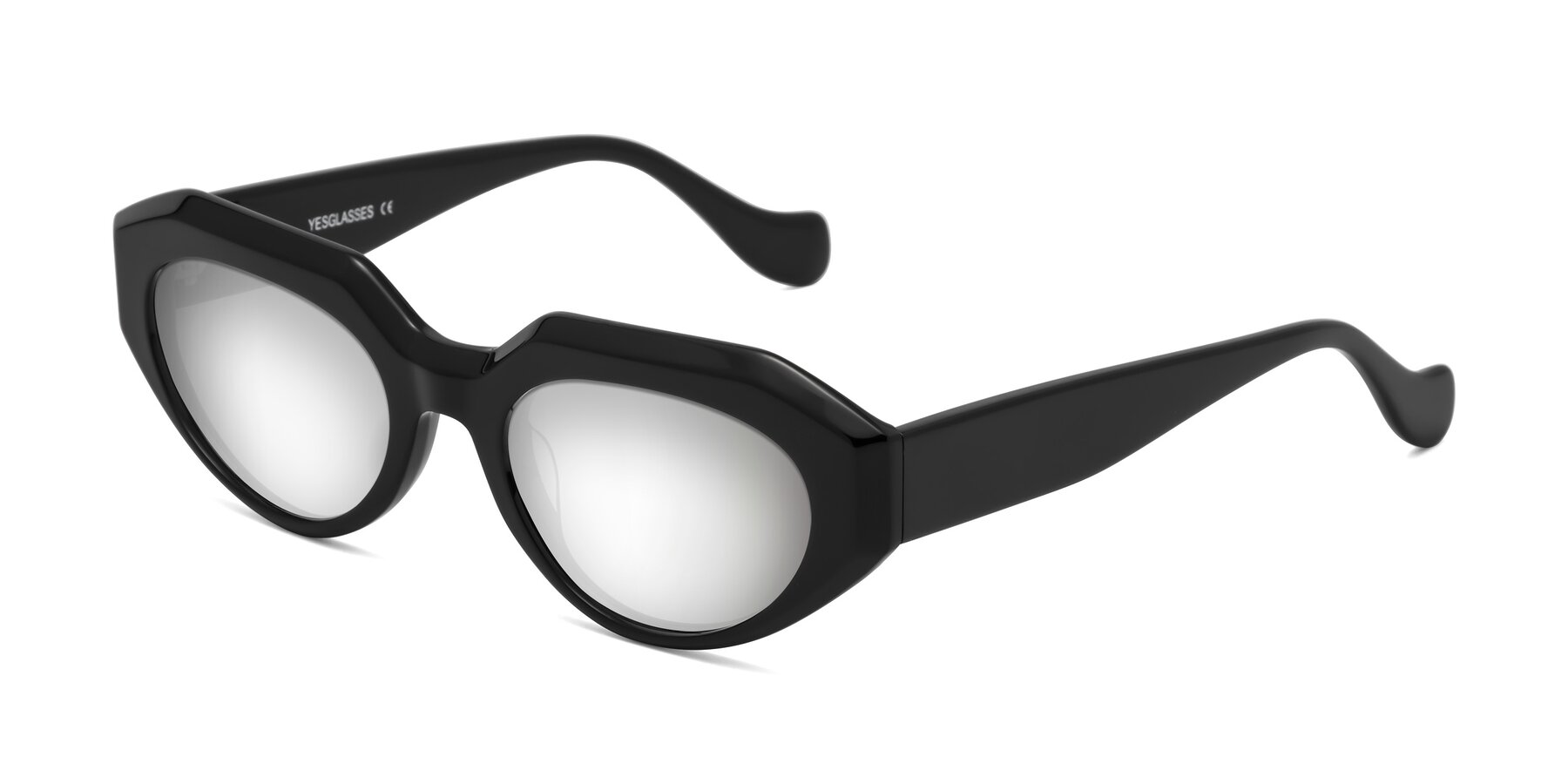 Angle of Vantis in Black with Silver Mirrored Lenses