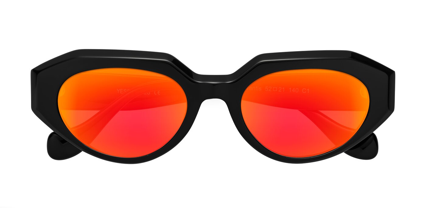 Vantis - Black Flash Mirrored Sunglasses