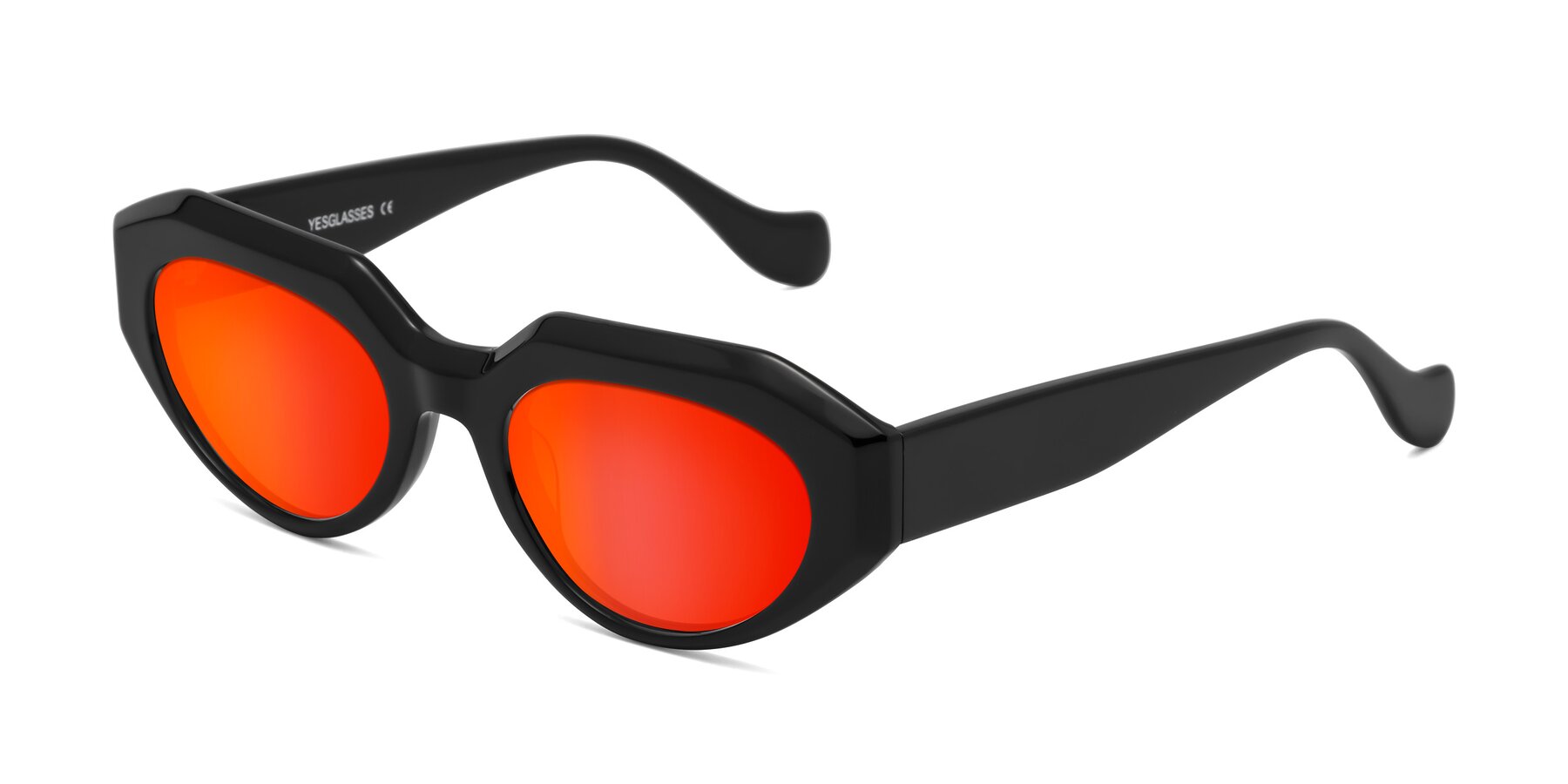 Angle of Vantis in Black with Red Gold Mirrored Lenses