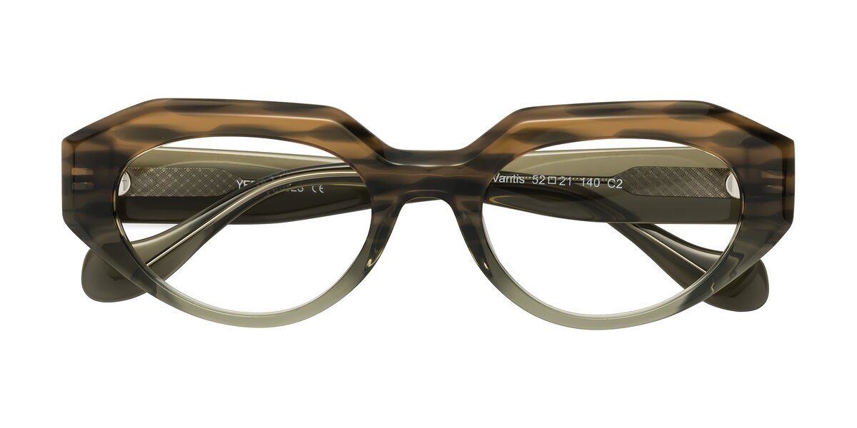Vantis - Brown Striped Eyeglasses