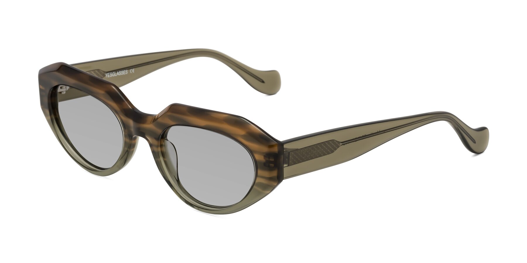 Angle of Vantis in Brown Striped with Light Gray Tinted Lenses