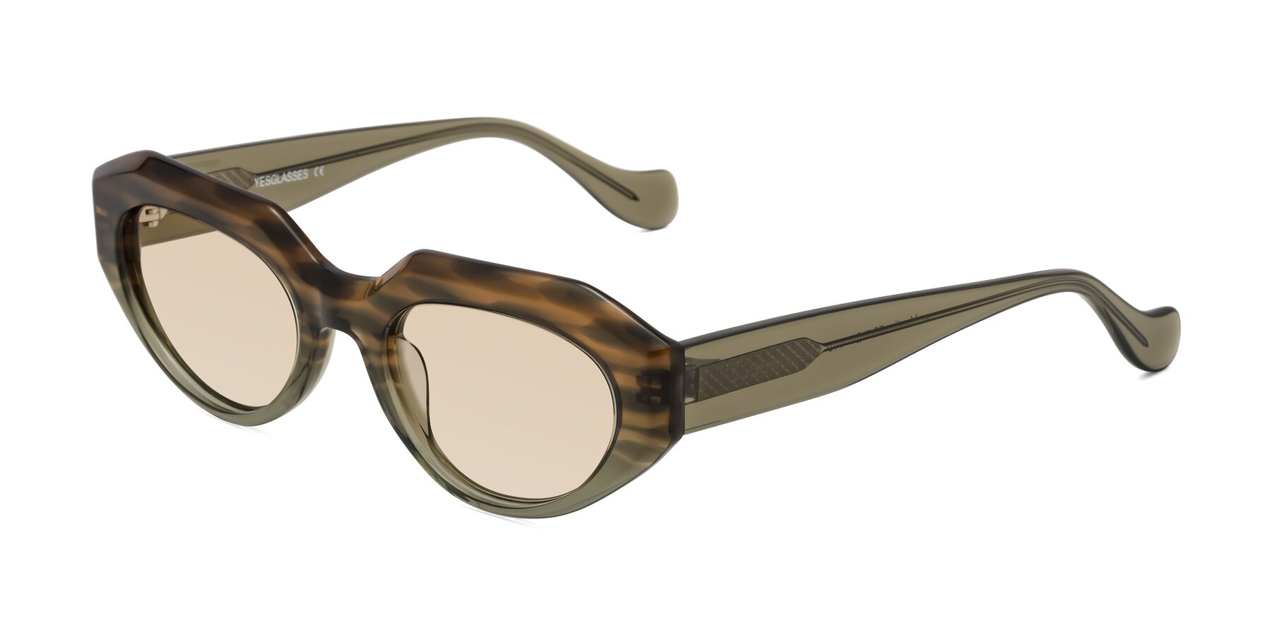 Angle of Vantis in Brown Striped with Light Brown Tinted Lenses