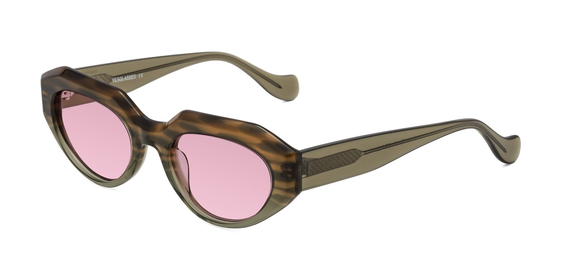 Angle of Vantis in Brown Striped with Light Wine Tinted Lenses