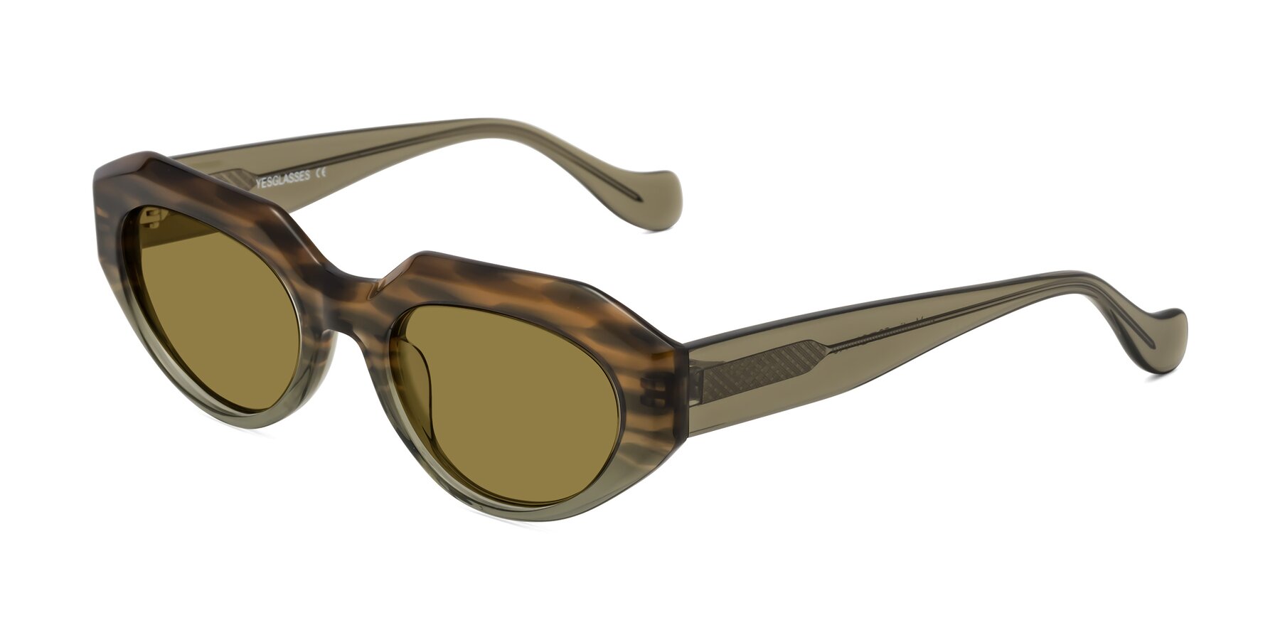 Angle of Vantis in Brown Striped with Brown Polarized Lenses