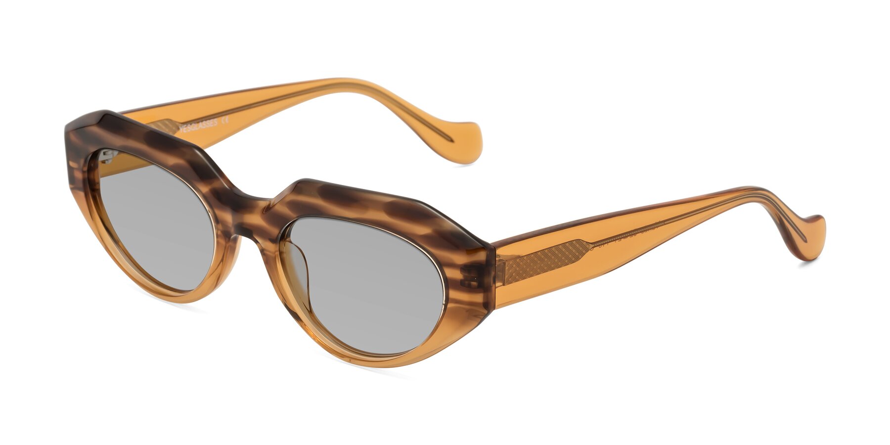Angle of Vantis in Amber Striped with Light Gray Tinted Lenses