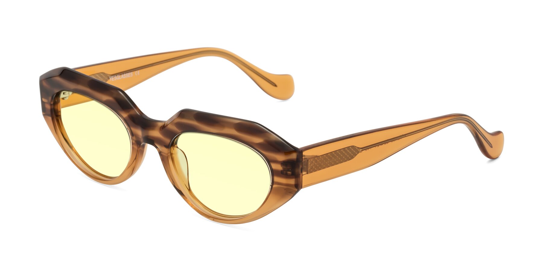 Angle of Vantis in Amber Striped with Light Yellow Tinted Lenses