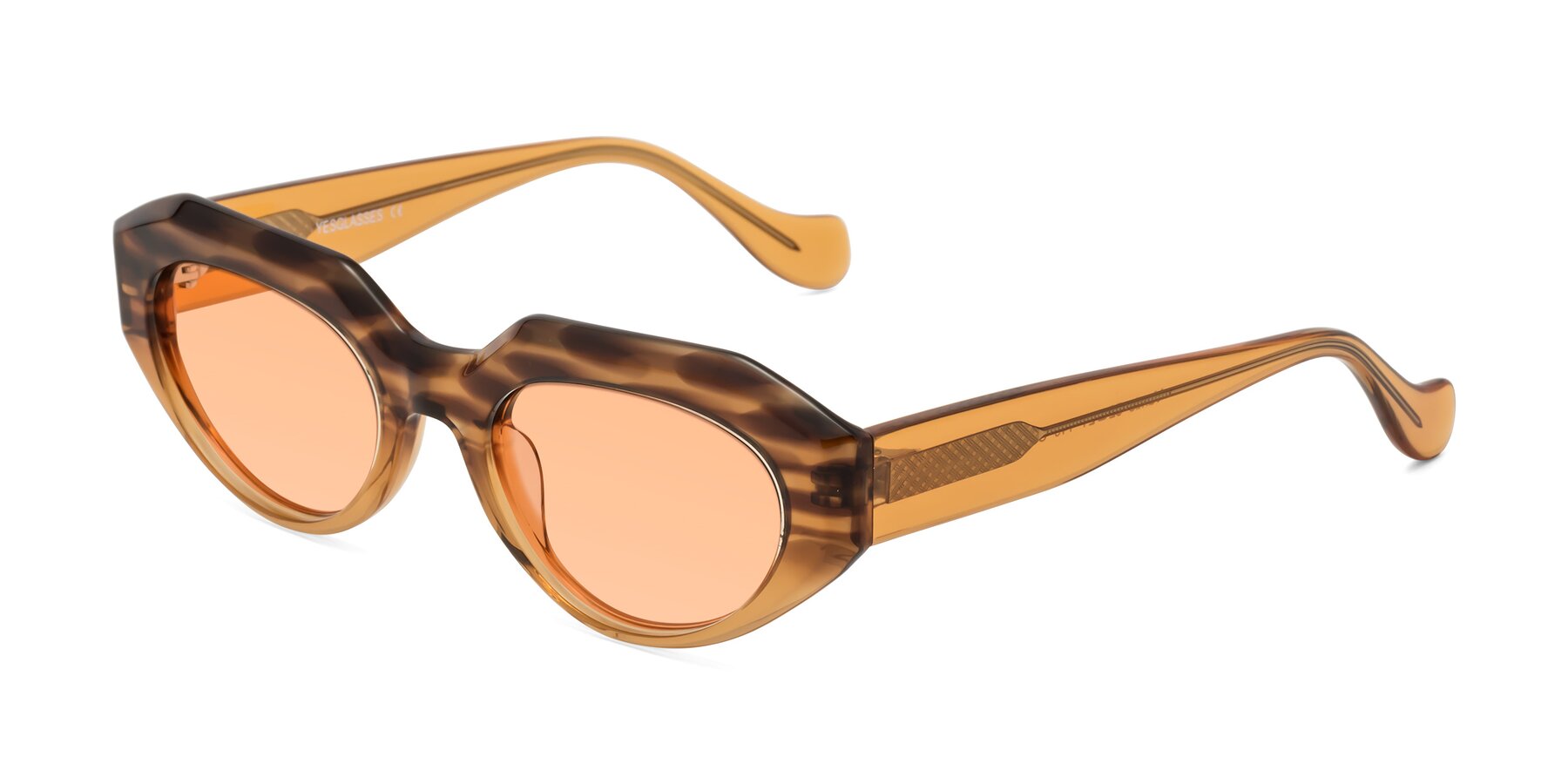 Angle of Vantis in Amber Striped with Light Orange Tinted Lenses
