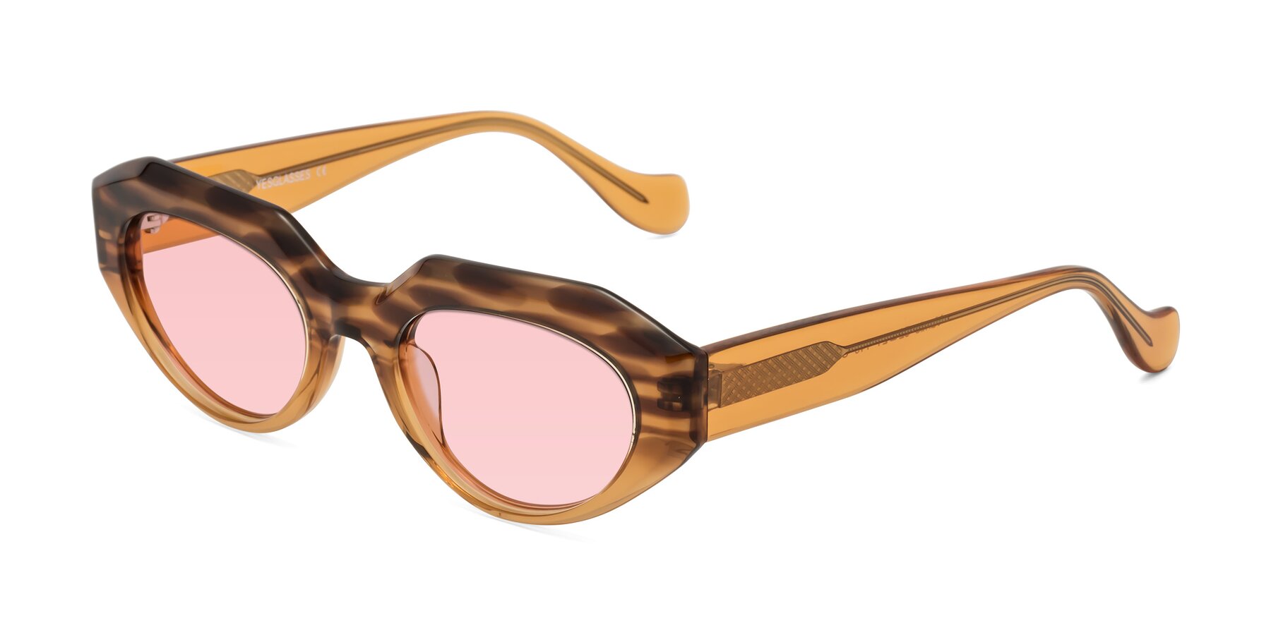 Angle of Vantis in Amber Striped with Light Garnet Tinted Lenses