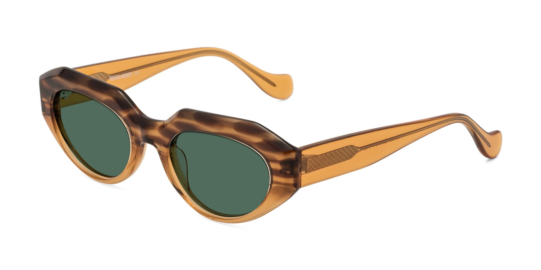 Angle of Vantis in Amber Striped with Green Polarized Lenses