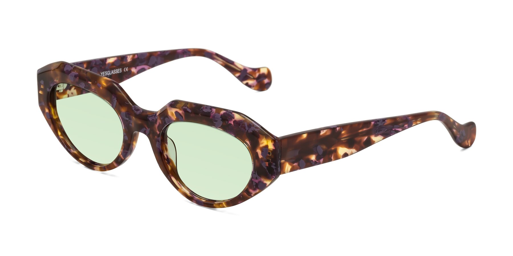 Angle of Vantis in Fall Floral with Light Green Tinted Lenses