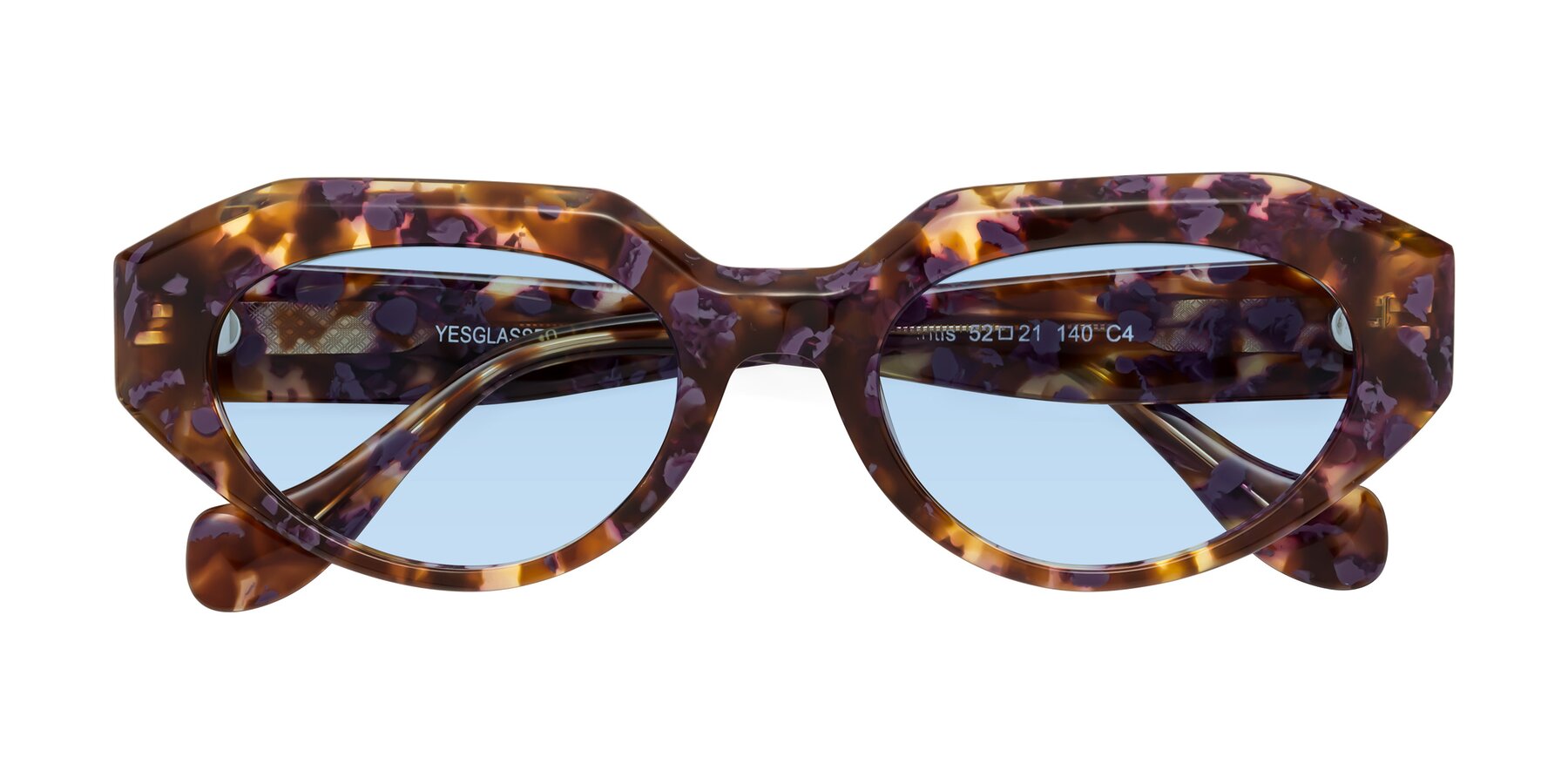 Folded Front of Vantis in Fall Floral with Light Blue Tinted Lenses
