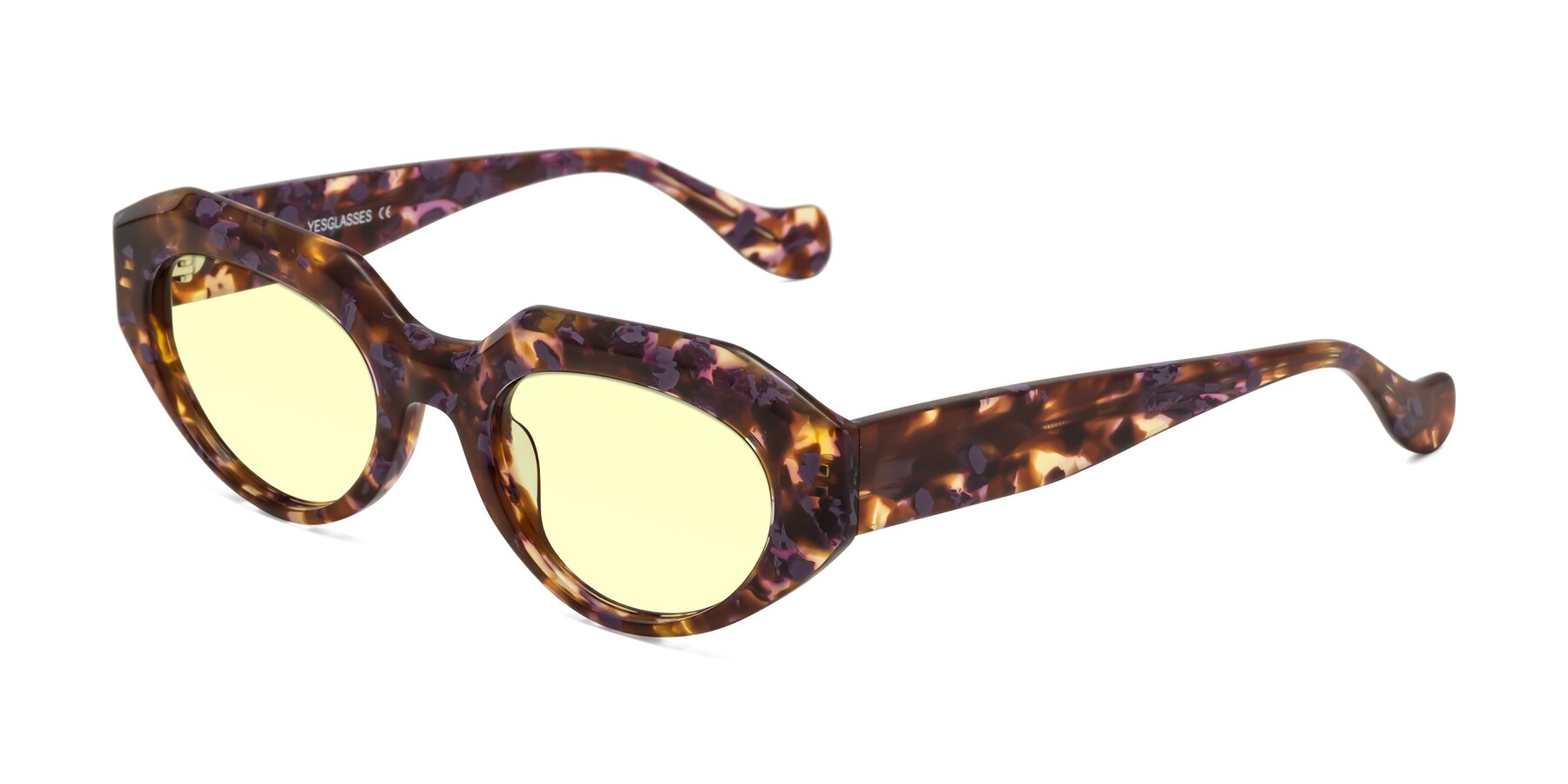 Angle of Vantis in Fall Floral with Light Yellow Tinted Lenses