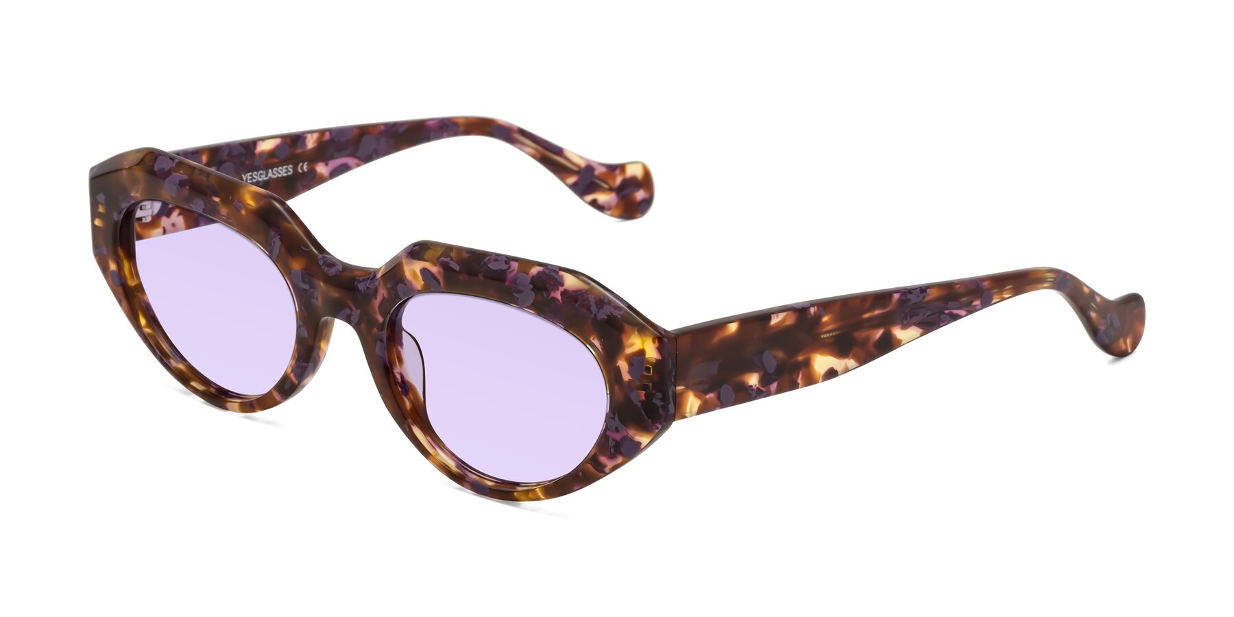 Angle of Vantis in Fall Floral with Light Purple Tinted Lenses