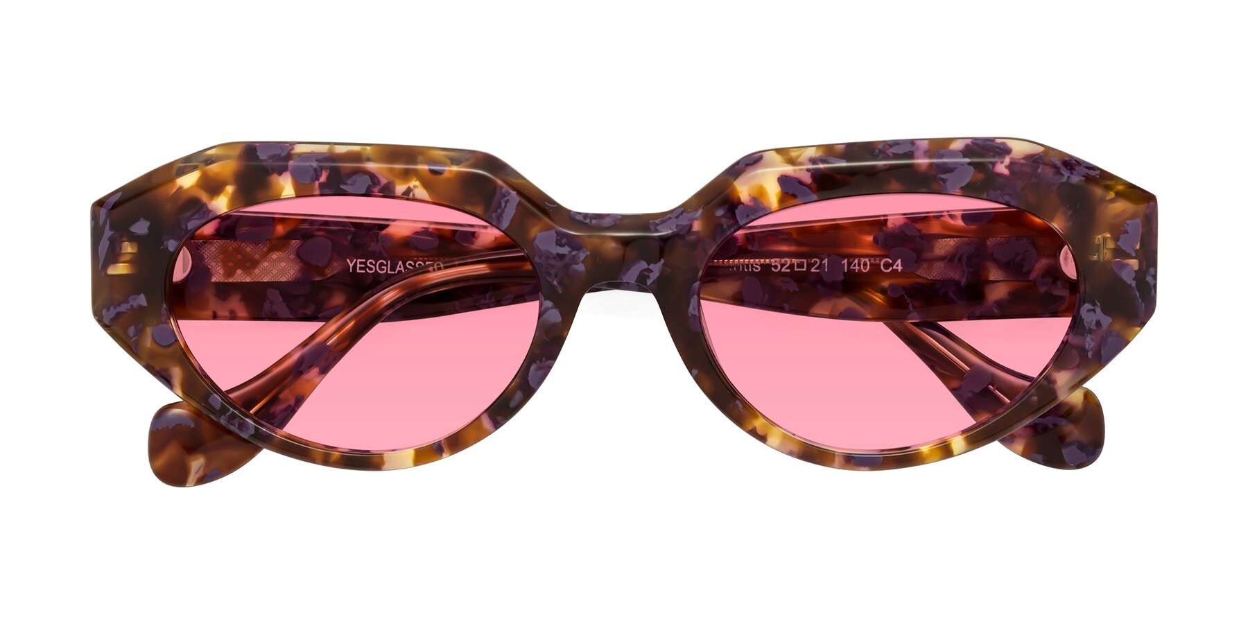 Folded Front of Vantis in Fall Floral with Pink Tinted Lenses