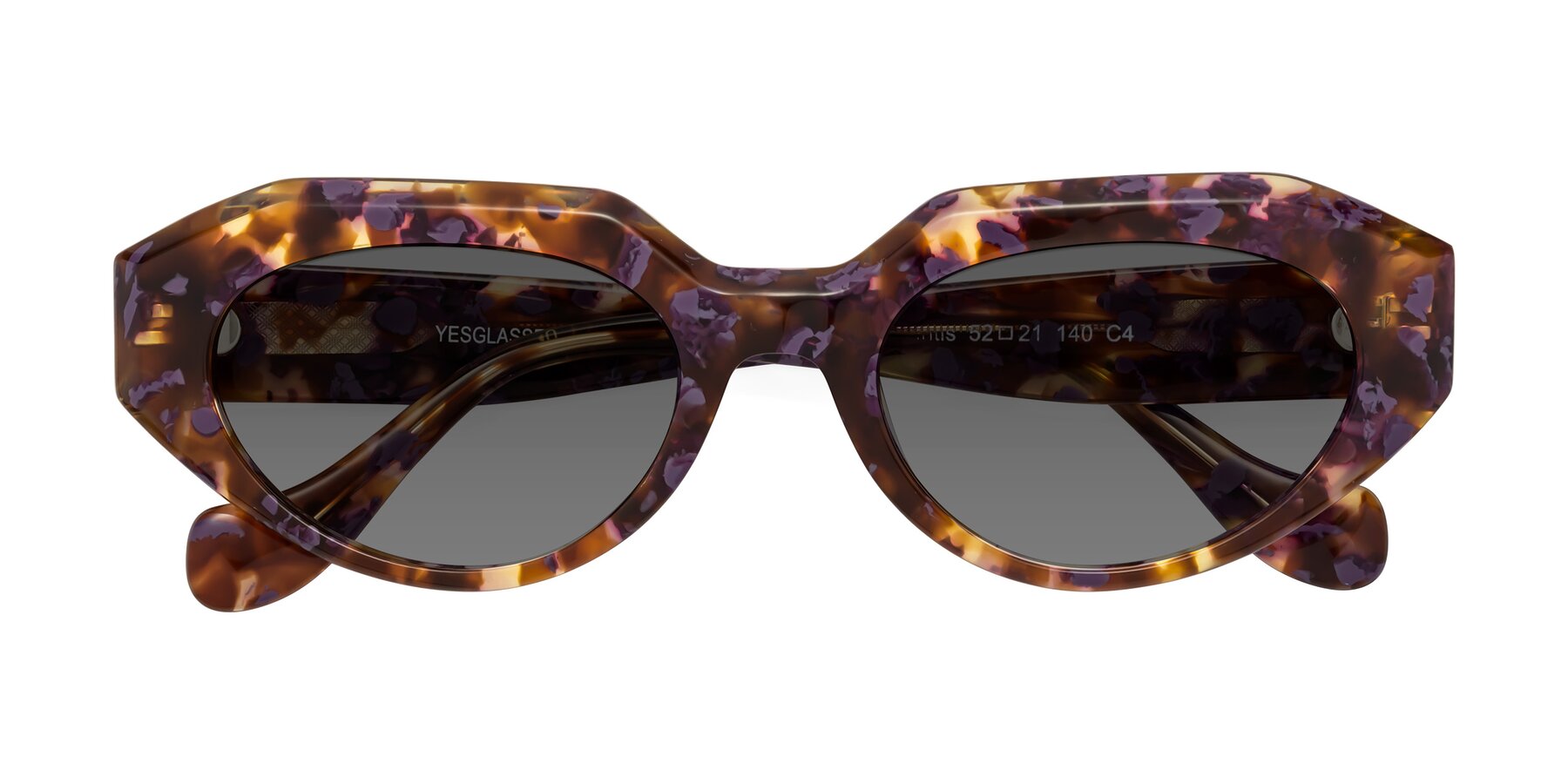 Folded Front of Vantis in Fall Floral with Medium Gray Tinted Lenses