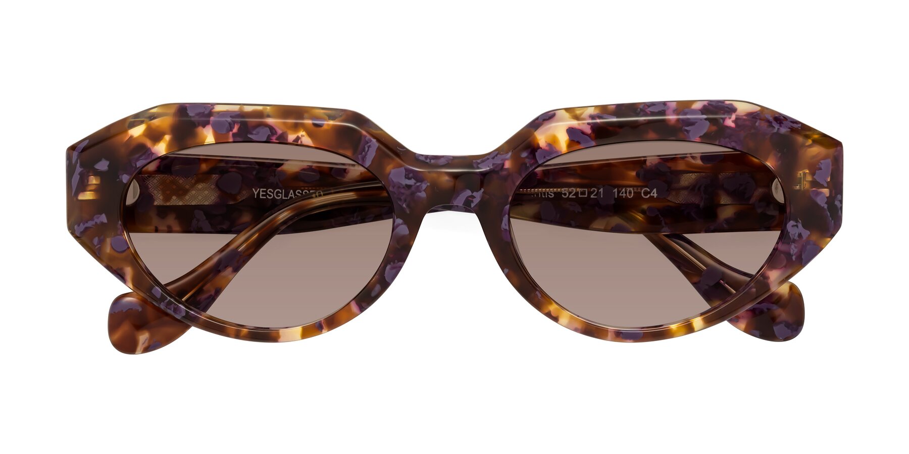Folded Front of Vantis in Fall Floral with Medium Brown Tinted Lenses