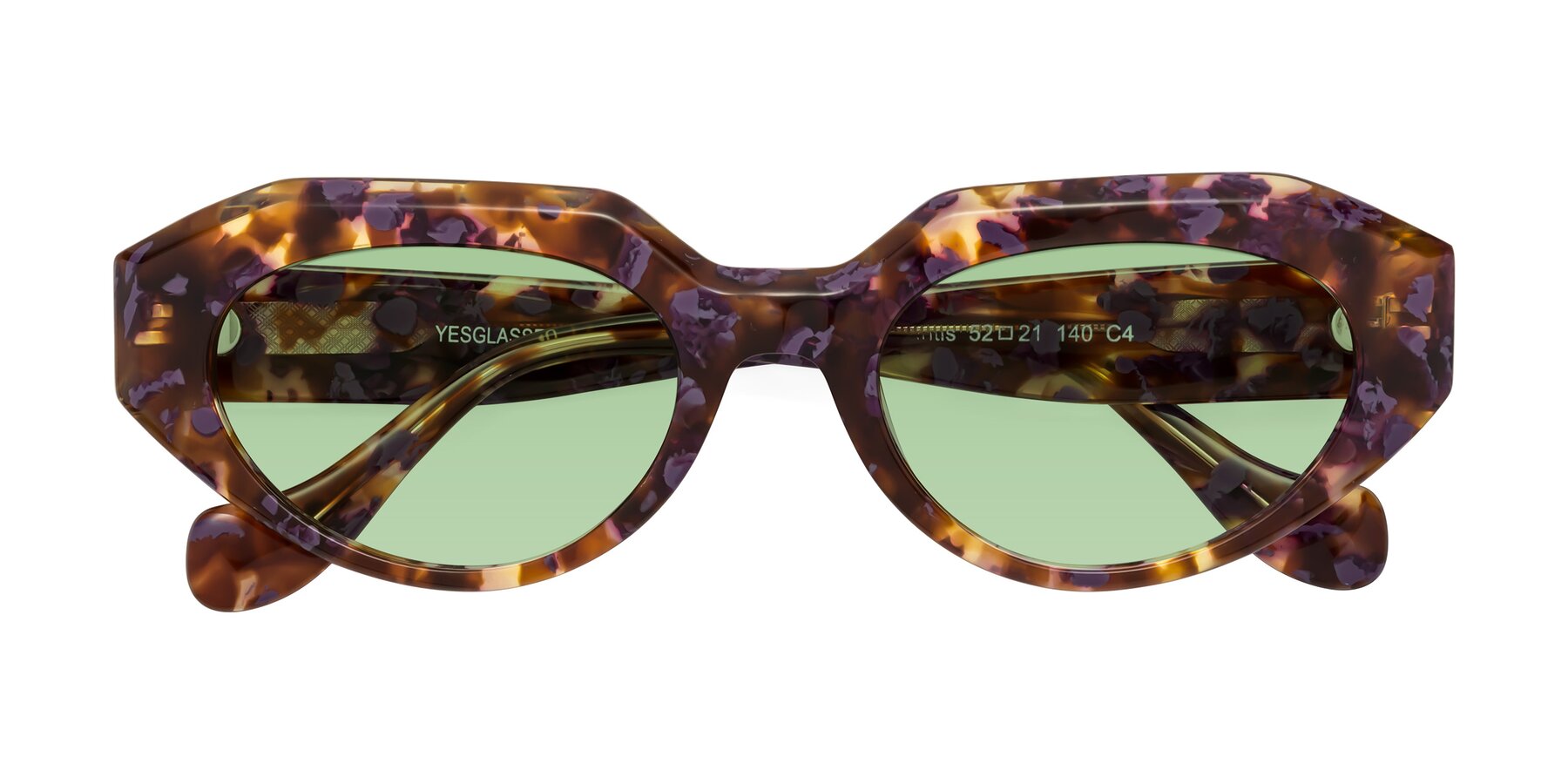 Folded Front of Vantis in Fall Floral with Medium Green Tinted Lenses