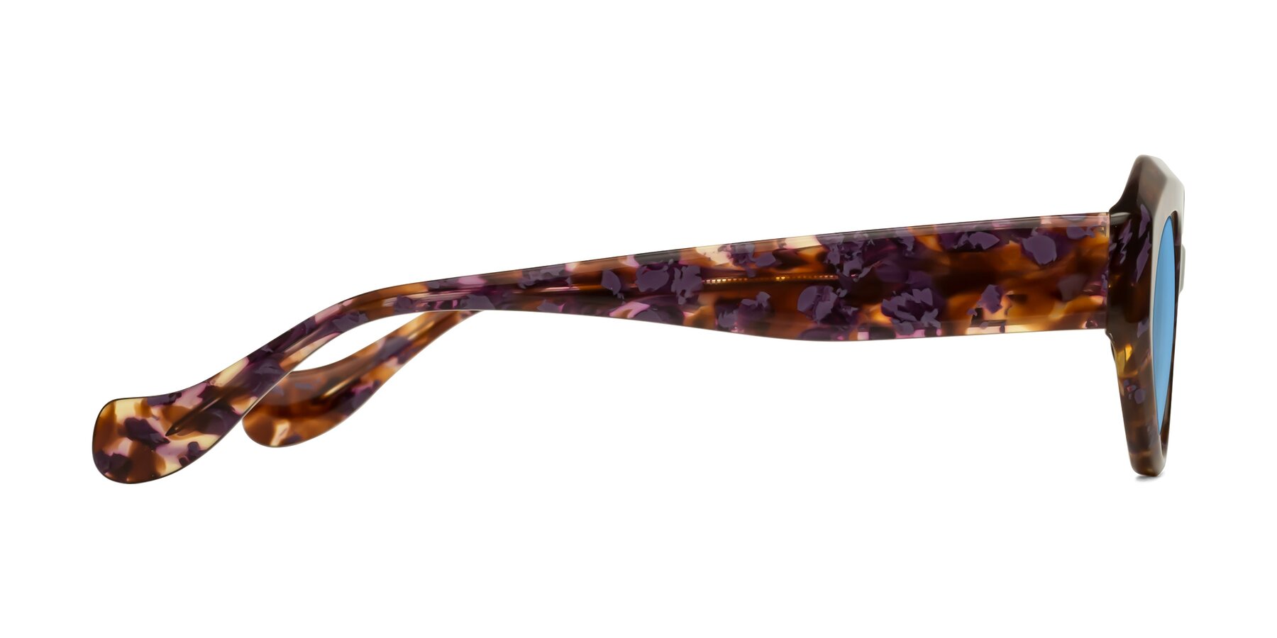 Side of Vantis in Fall Floral with Medium Blue Tinted Lenses