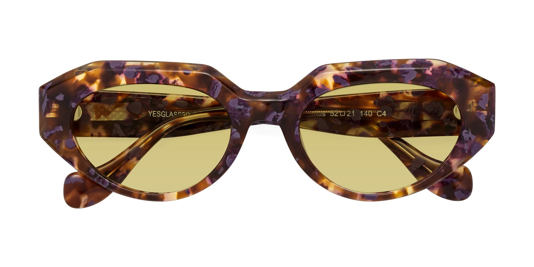 Folded Front of Vantis in Fall Floral with Medium Champagne Tinted Lenses