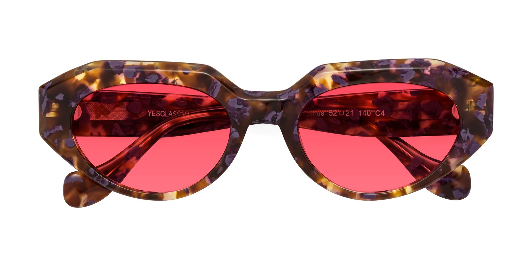 Folded Front of Vantis in Fall Floral with Red Tinted Lenses
