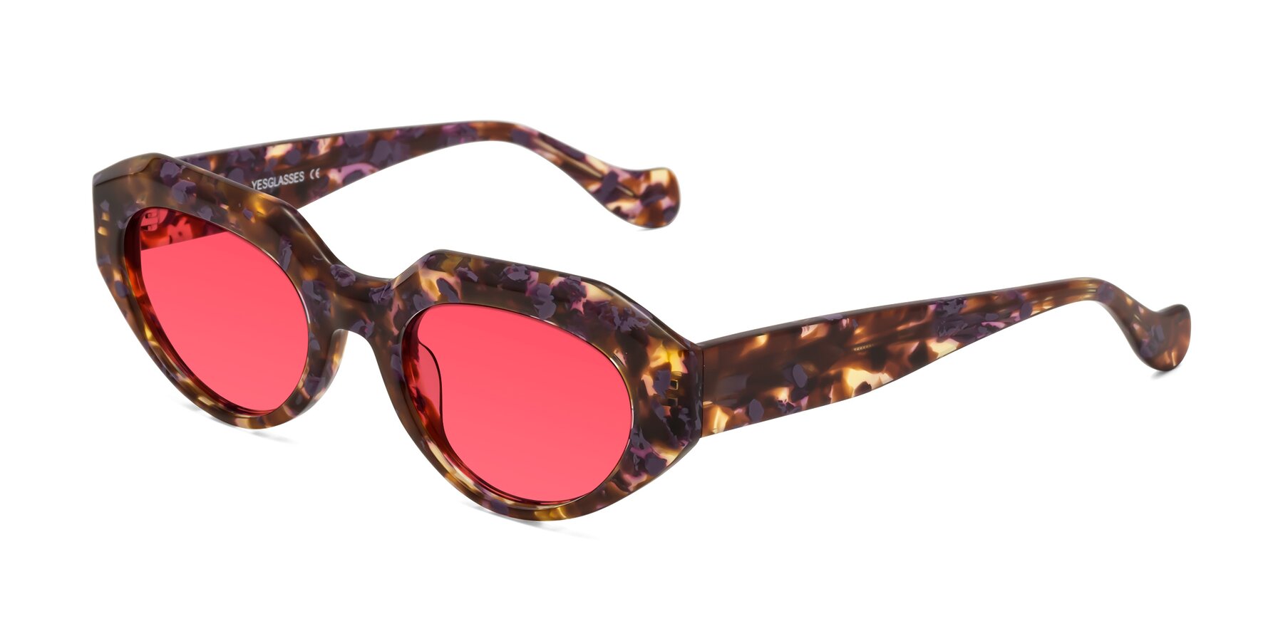 Angle of Vantis in Fall Floral with Red Tinted Lenses