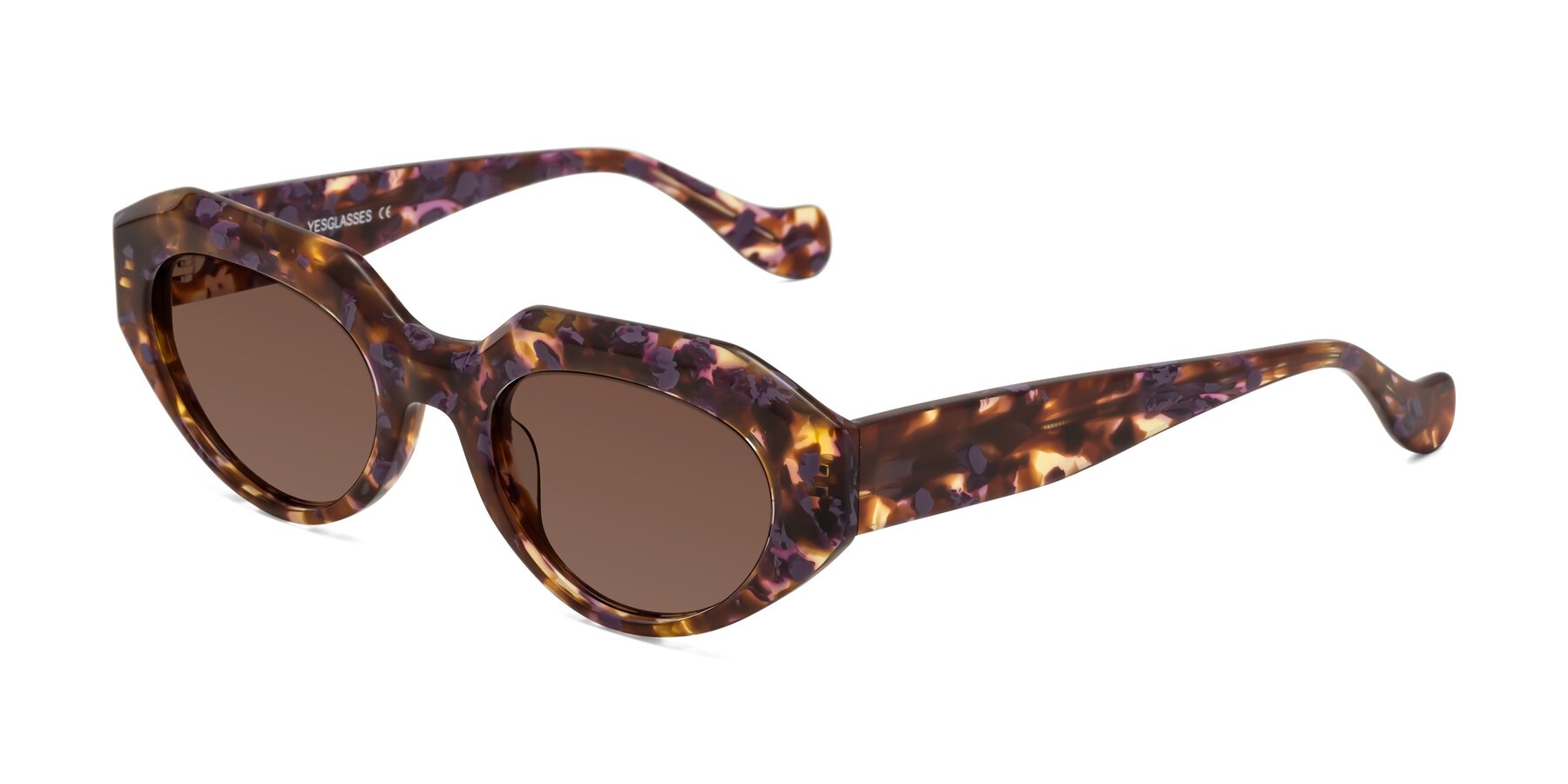 Angle of Vantis in Fall Floral with Brown Tinted Lenses