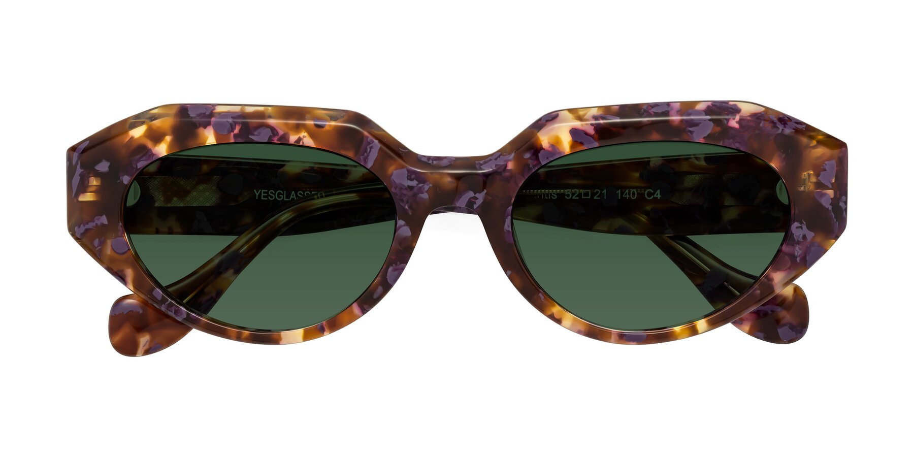 Folded Front of Vantis in Fall Floral with Green Tinted Lenses