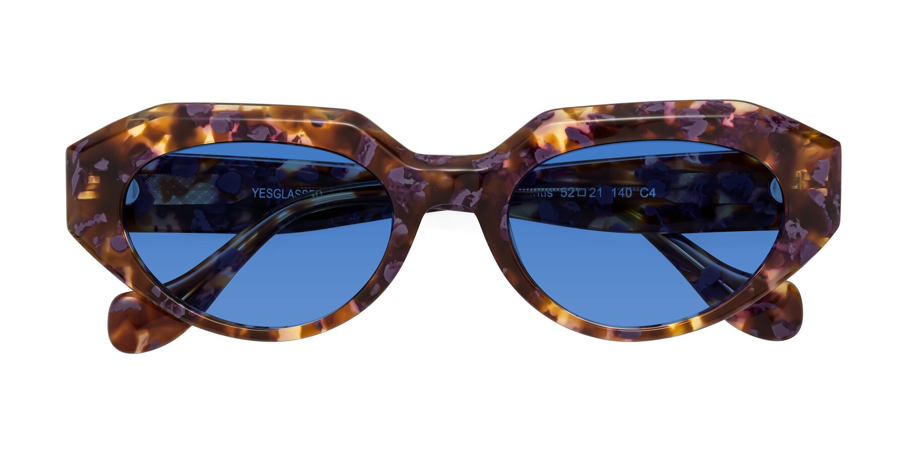 Folded Front of Vantis in Fall Floral with Blue Tinted Lenses
