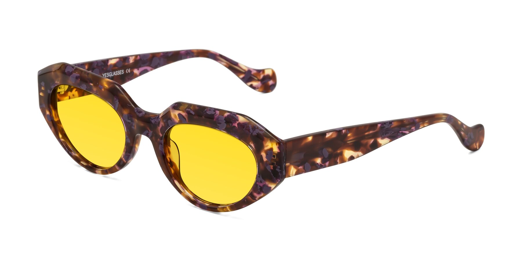 Angle of Vantis in Fall Floral with Yellow Tinted Lenses