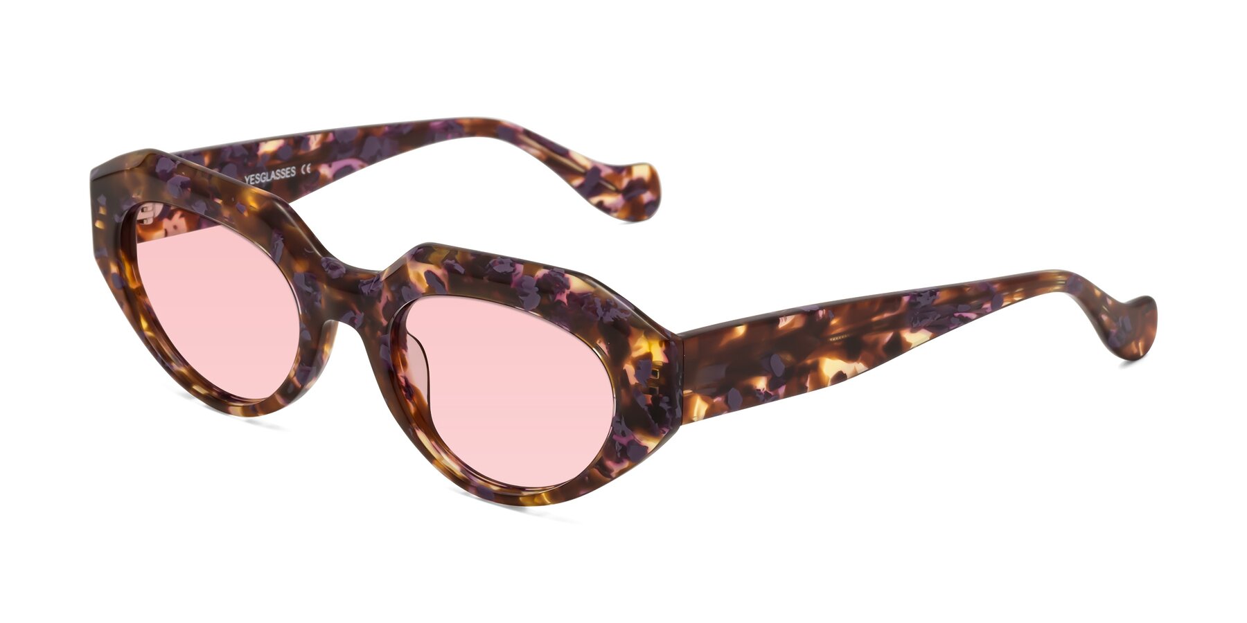 Angle of Vantis in Fall Floral with Light Garnet Tinted Lenses