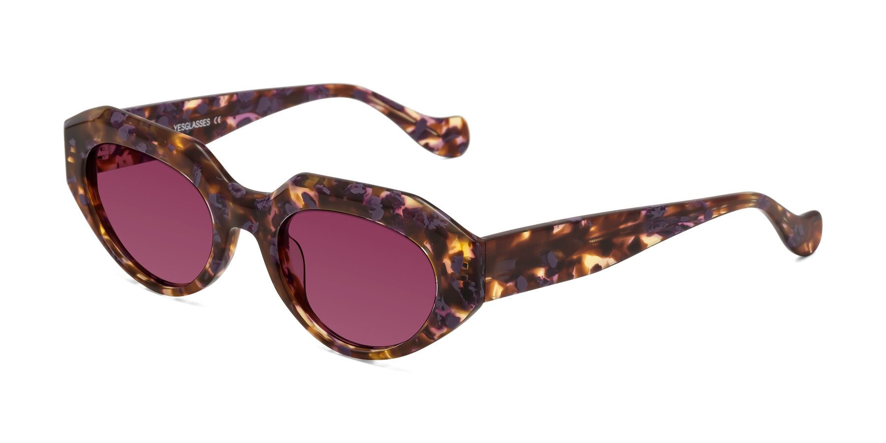 Angle of Vantis in Fall Floral with Wine Tinted Lenses