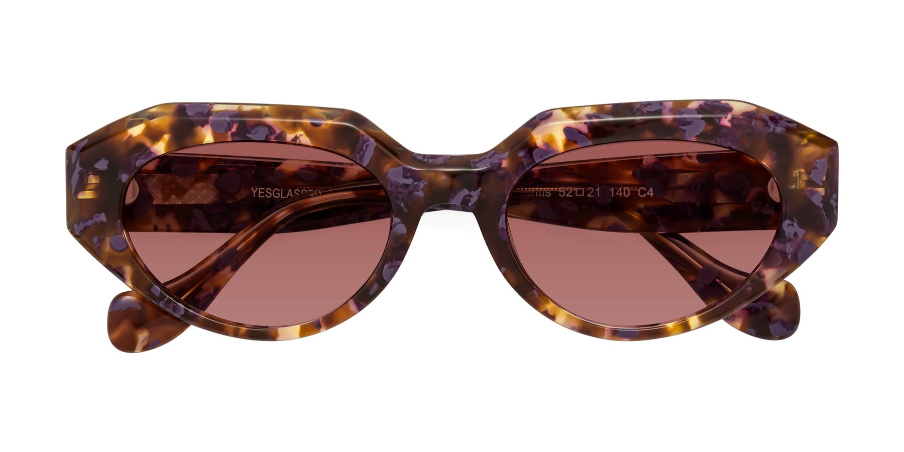 Folded Front of Vantis in Fall Floral with Garnet Tinted Lenses