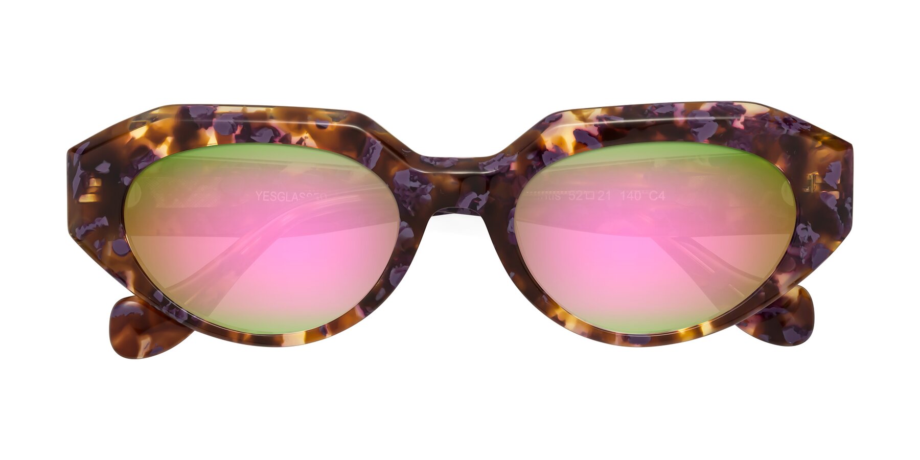 Folded Front of Vantis in Fall Floral with Pink Mirrored Lenses
