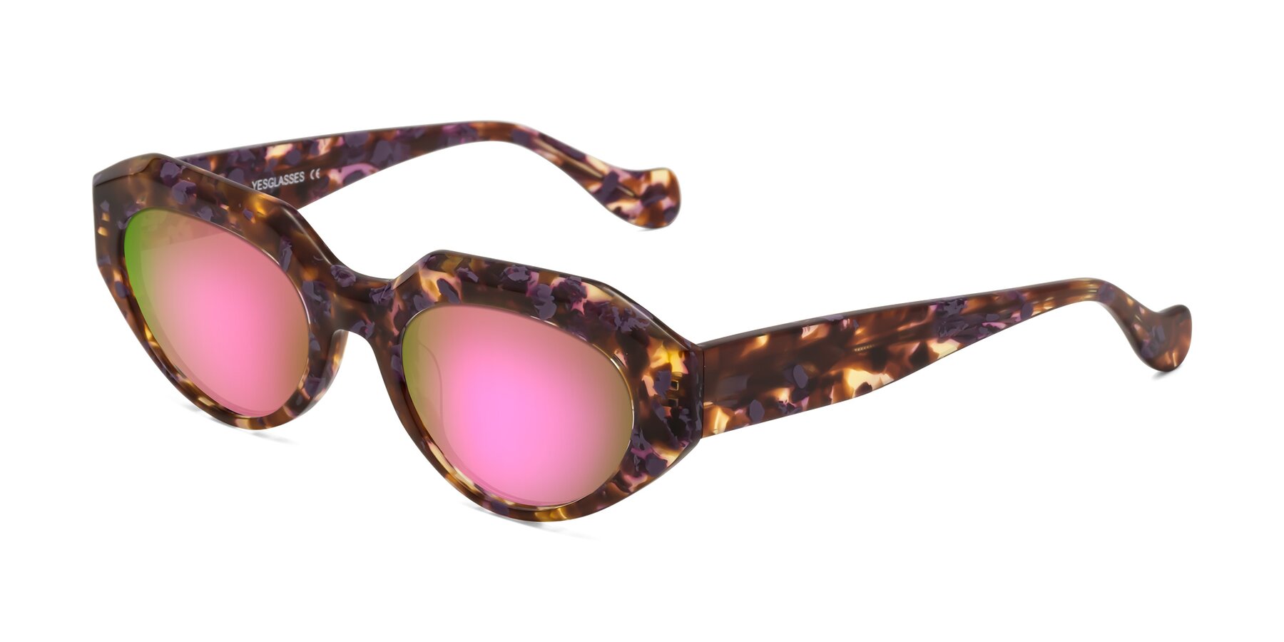 Angle of Vantis in Fall Floral with Pink Mirrored Lenses