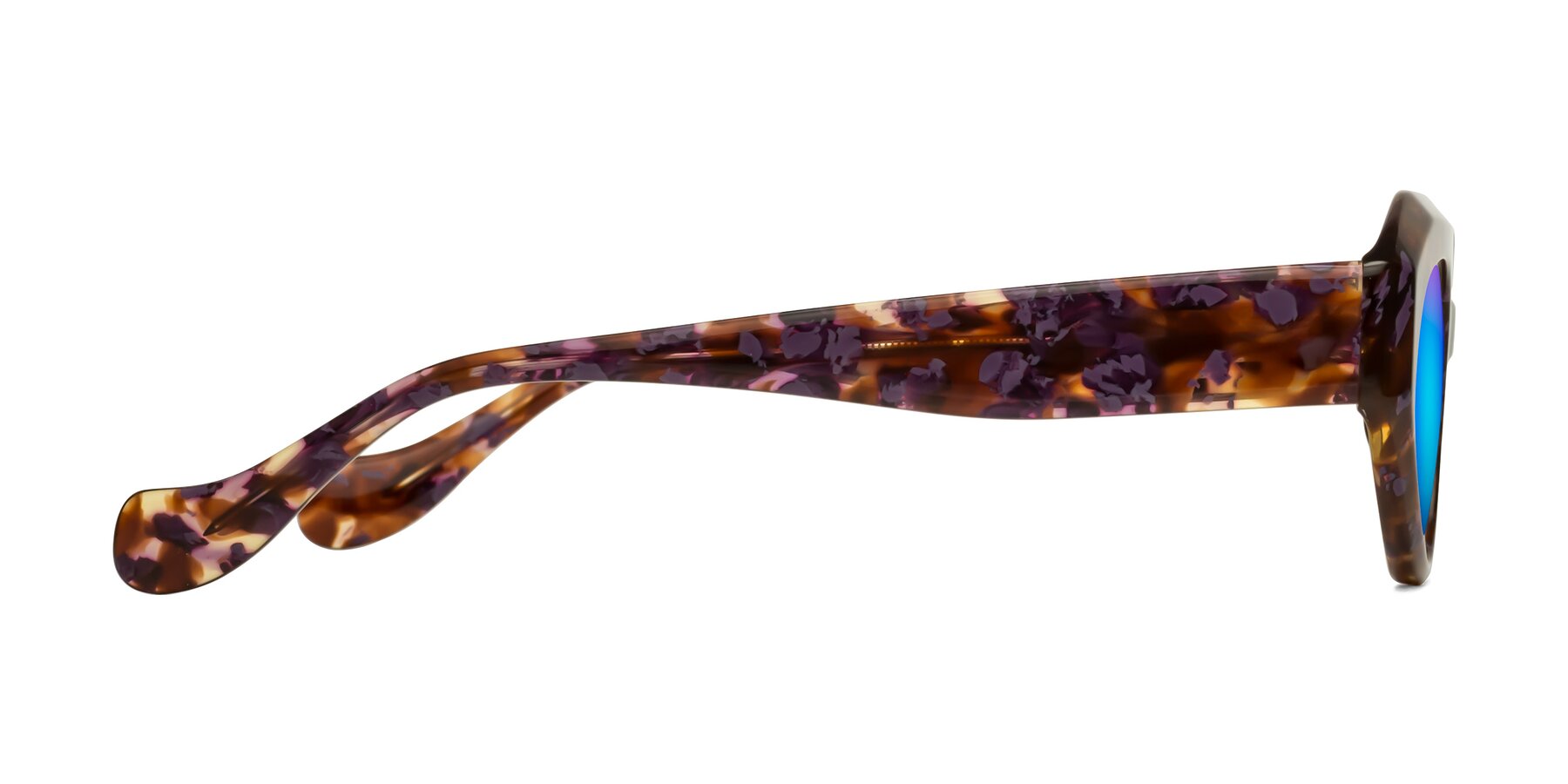 Side of Vantis in Fall Floral with Blue Mirrored Lenses
