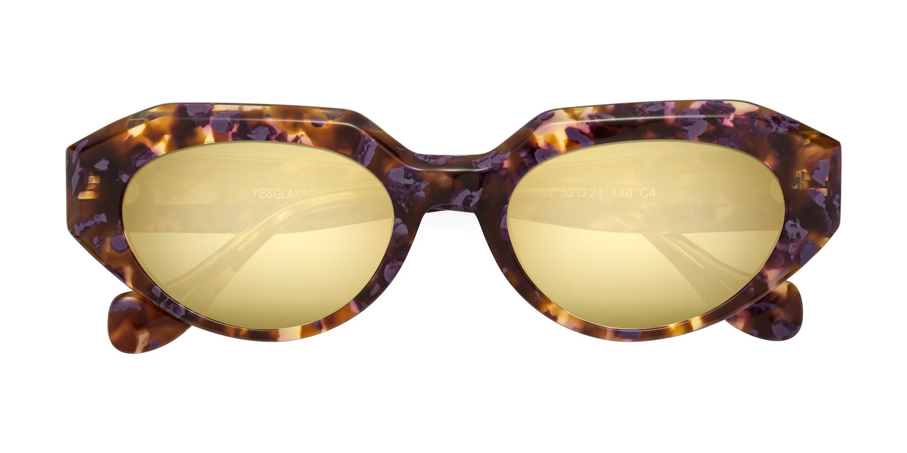 Folded Front of Vantis in Fall Floral with Gold Mirrored Lenses