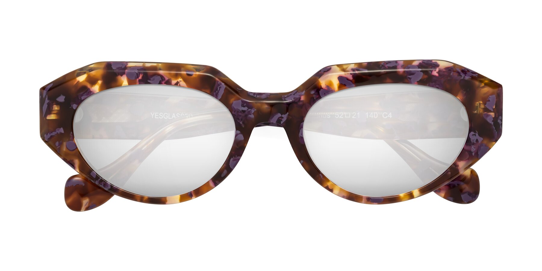 Folded Front of Vantis in Fall Floral with Silver Mirrored Lenses
