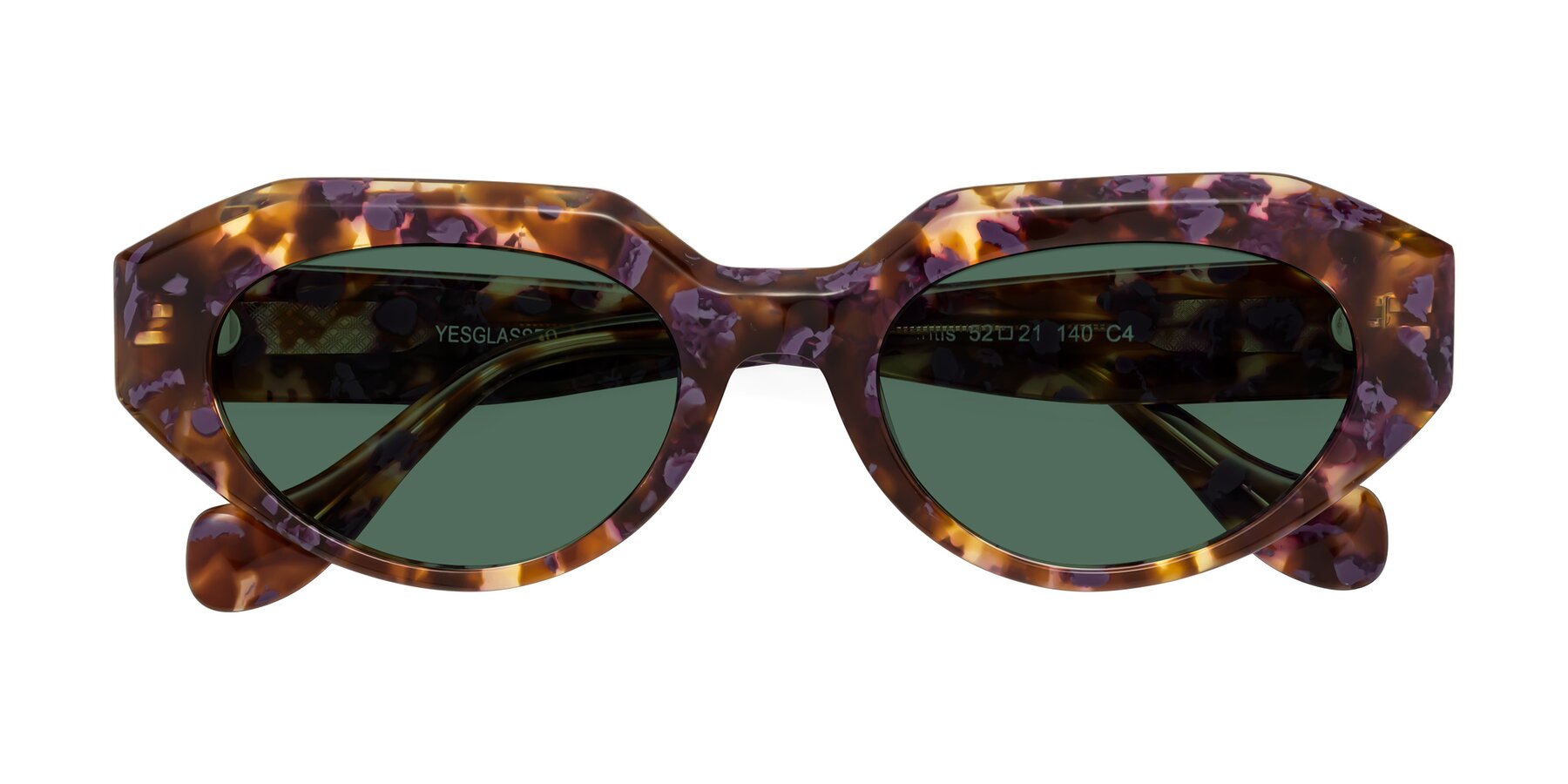 Folded Front of Vantis in Fall Floral with Green Polarized Lenses