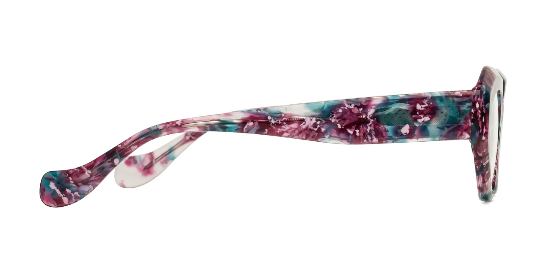 Side of Vantis in Spring Floral with Clear Eyeglass Lenses