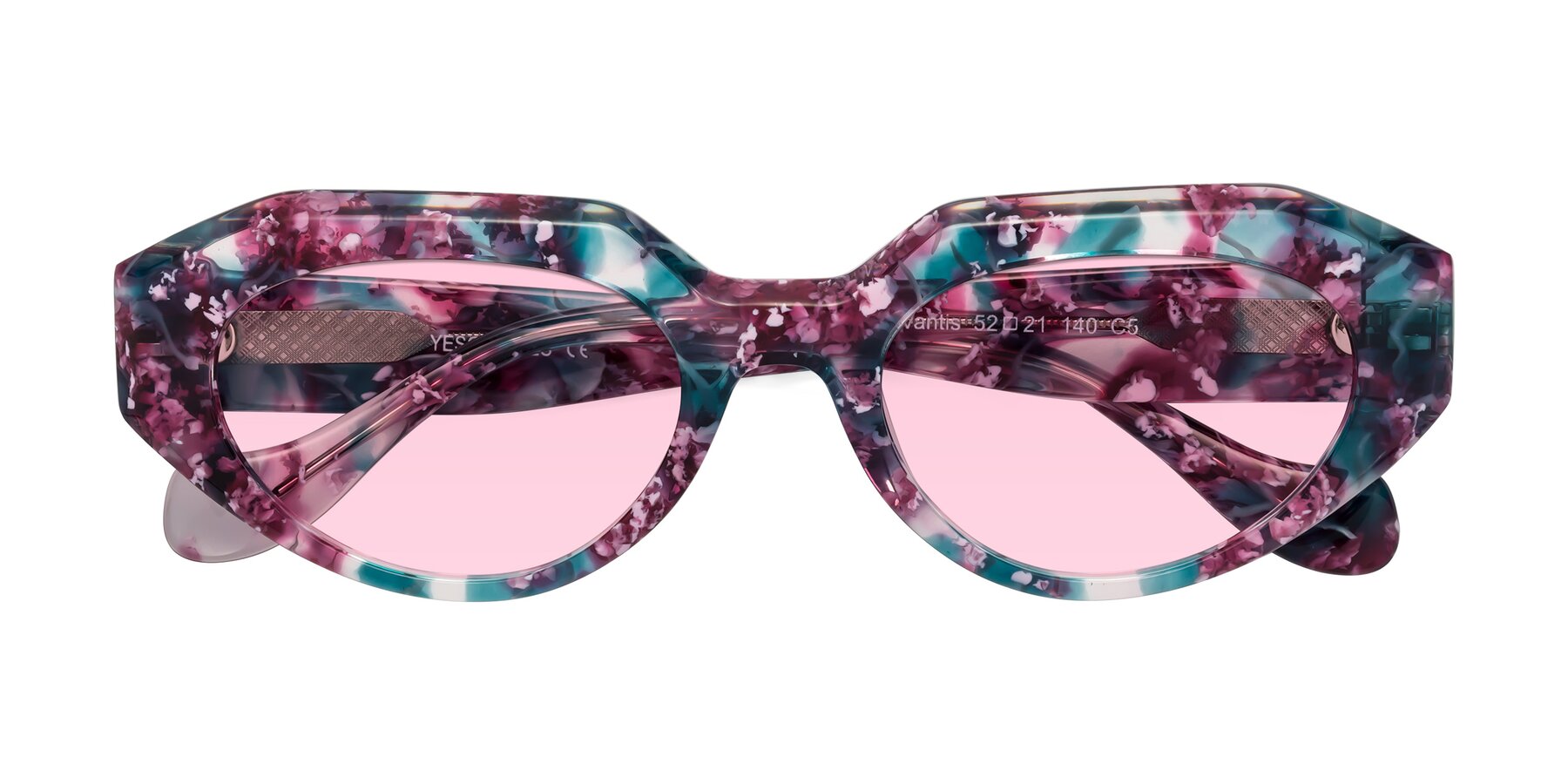 Folded Front of Vantis in Spring Floral with Light Pink Tinted Lenses